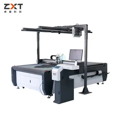 Competitive Price Flatbed Printed Fabric Contour Cutting Table Automatic Natural Leather Cutting Nesting Plotter Capturing Camera Projector CNC Cutting Machine