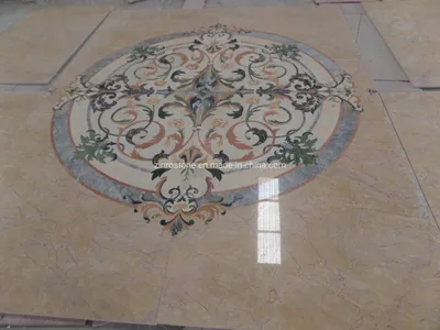 Customized Marble Stone Tile Water Jet Pattern Medallion for Interior Flooring Decorative