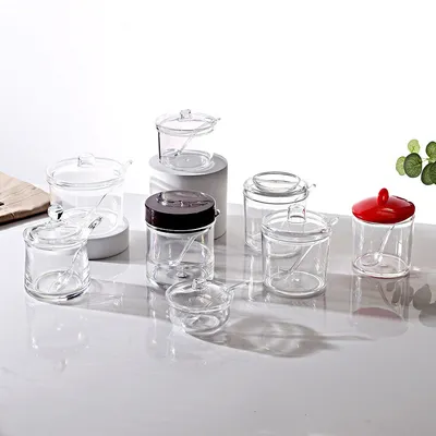 Acrylic Sugar Jar - PMMA Spice Bottle with Lid for Coffee/Tea