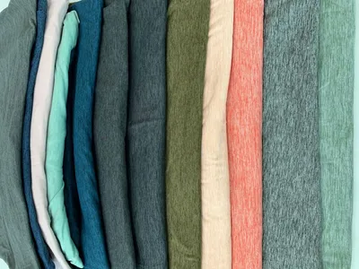 Fashion Sports Shirt Design Polyester Spandex Melange Polyester Spandex Knitted Jacquard Fabric
