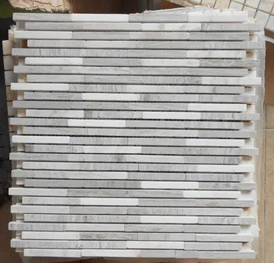Grey Wood Grain Marble Bathroom Mosaic for Flooring Tiles