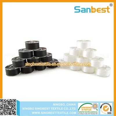 100% Spun Polyester Pre-Wound Bobbins Thread with Different Sides