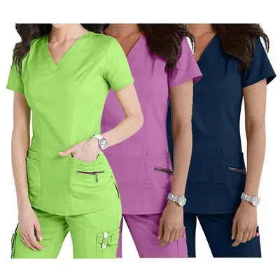 Chic Hospital Blouses and Shirts with Needle Detection for Nurses