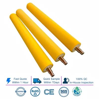 Wear Resistant Stainless Steel Shaft Rubber Roller for Printing Packaging Rubber Roller
