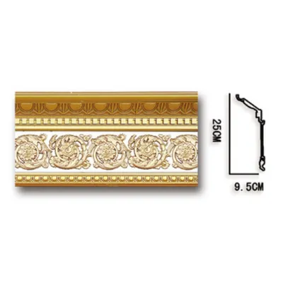 Banruo Gilded Artistic Carved Decorative Moulding, Wall Cornice Trim