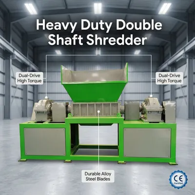Heavy-Duty Double Shaft Shredder for Scrap Metal and Tires