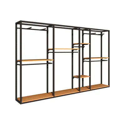 Easy Assembly Kd Walk-in Closet Organizer Retail Clothing Rack