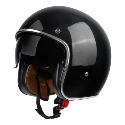 Open Face Helmet with Inner Visor for Vintage Motorcycles in DOT