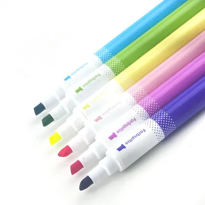 Erasable Highlighter Pens Double Head Chisel Fine Tip No Residue Student Annotation Stationery