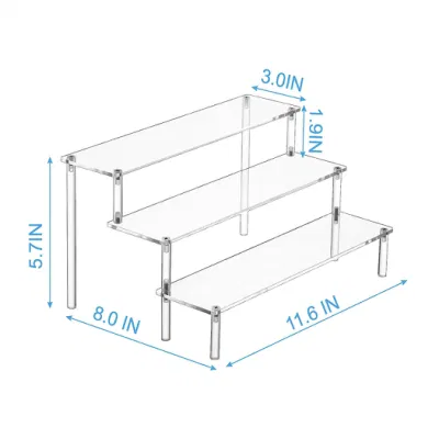 3 Tiered Perfume Crafts Display Acrylic Riser for Table Organizer and Decoration