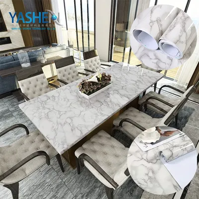 High Glossy Tablecloth PVC Marble Sheet for Restaurant