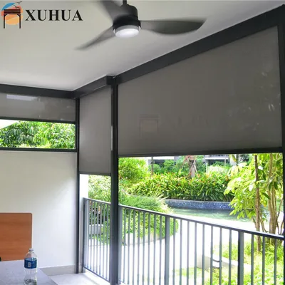 Xuhua Factory Customized Outdoor Windproof Zip Track Roller Blinds for Balcony