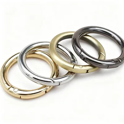 Zinc Alloy Spring Ring Keychain — Metal Round Split Ring / Bag Accessory Charm