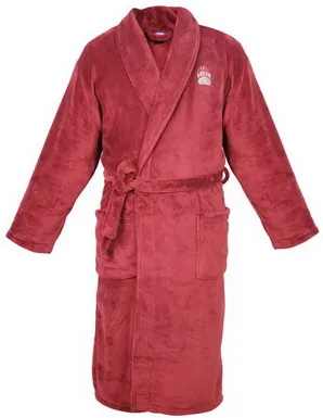 Men's Comfortable Fleece Bathrobe with Embroidery Logo