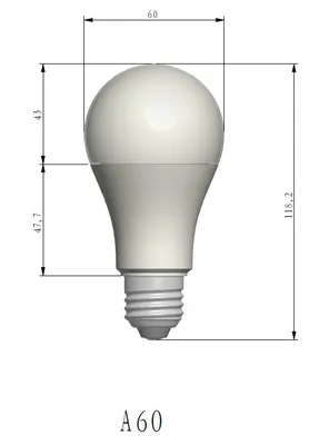 A60 9-12W LED Bulb Part Body and PC Cover