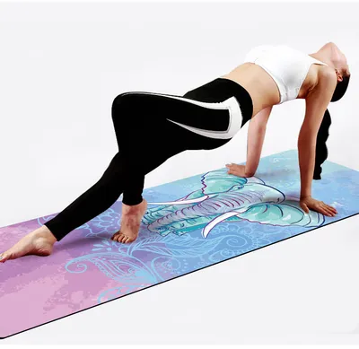 Microfiber Suede Natural Rubber Machine Washable Yoga Mat for Heat Yoga