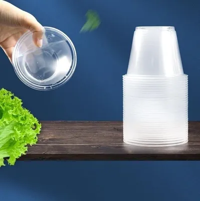 Clear Plastic Take Away Soup Storage Food Containers 9oz Leakproof Round Plastic Container for Packaging