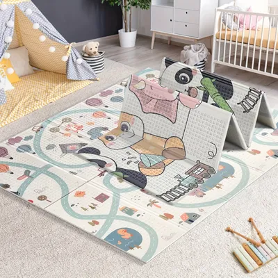Portable Folding Baby Play Mat Double Sided Soft Toddler Activity Mat