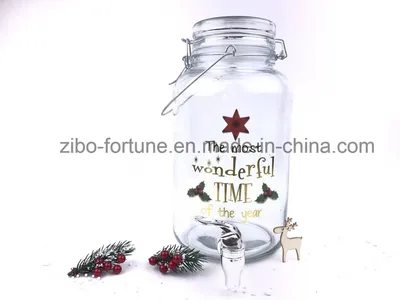High quality Glass with Lid and Faucet Juice Bottle & Gar