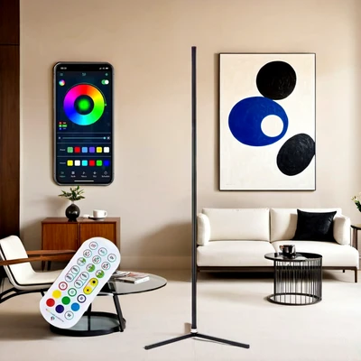 1.65m Rgbic Smart Home LED Floor Lamp APP WiFi Blue - Tooth Bedroom Living Room Corner Standing Atmosphere Light