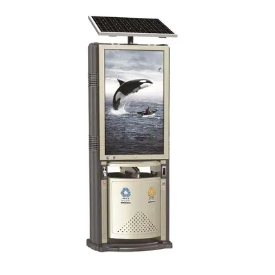 Solor Advertising Trash Can Metal for Outdoor