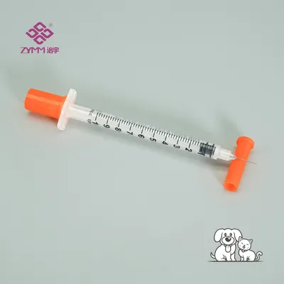 Individual Blister Packed U100 Pet Insulin Syringe for Hygiene Veterinary Insulin Syringe