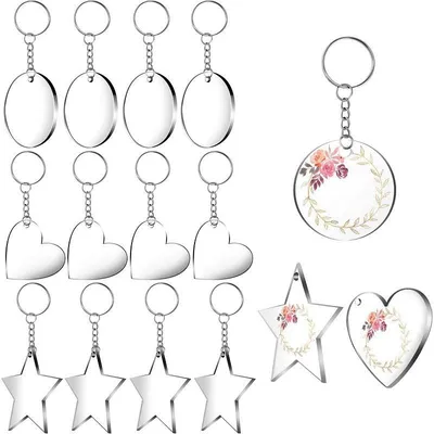 Blank Transparent Custom Discs and Keychain Rings Colorful Tassel Acrylic Keychain