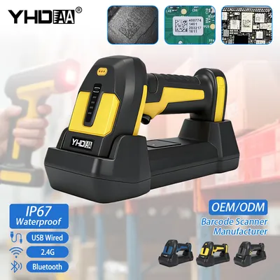 High Performance Handheld Industrial 2D Barcode Scanner IP67 433MHz Wireless Bt Qr Code Reader