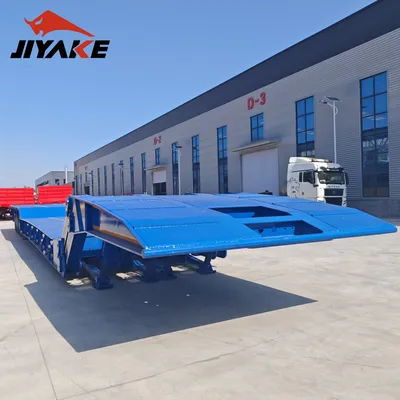 Four-Axle Heavy-Duty Gooseneck Container Low-Bed Semi-Trailer for Transportation