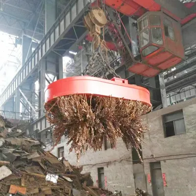 Oval Lifting Electromagnet for Steel Scrap High Efficiency in Narrow Containers