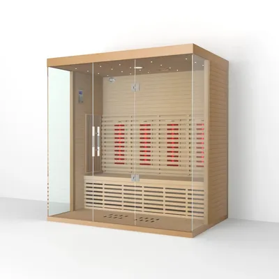 Premium 4-Person Indoor Solid Wood Infrared Sauna Experience