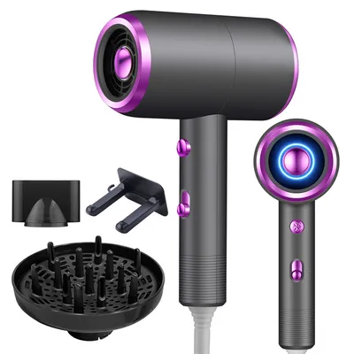 Professional Hair Dryer for Home Use Electric Mute Hot/Cold Air Hair Blower Blue-Ray Negative Ion Air Collecting Hair Drier