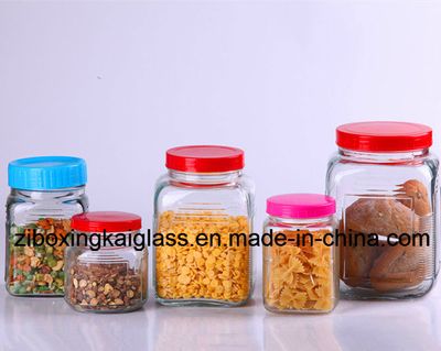 Transparent Airtight Glass Jar with Plastic Lid