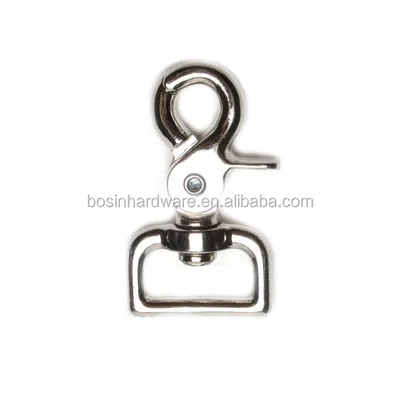 Metal Zinc Swivel Alloy Polished Silver Trigger Snap Hook for Keychain Bag