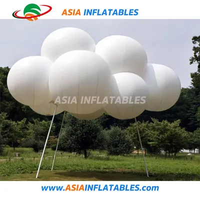 Inflatable White Cloud Balloon Inflatable PVC Cloud Decoration with LED Lighting