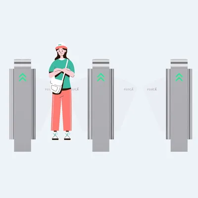Entry Gate with Flap Arms and Real-Time Status Display