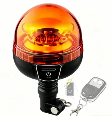 APP & Wireless Remote Rechargeable Amber LED Beacon Light, IP65 DIN Hose Mount Warning Lamp