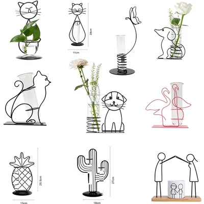 Desktop Glass Planter, Planter Bulb Vase with Holder for Home Decoration