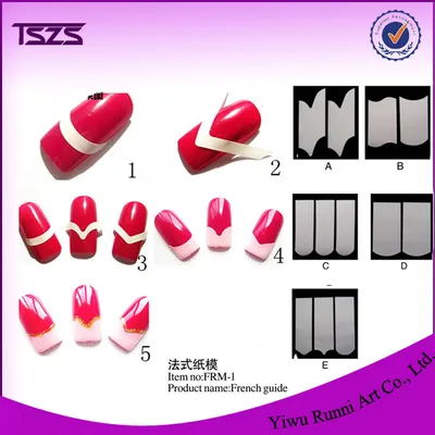 Manicure Nail Art French Tips Form Fringe Guides DIY Stencil Sticker