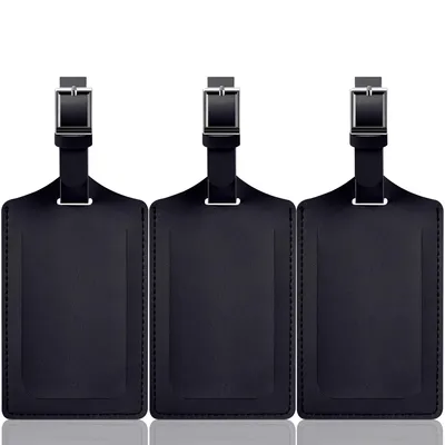 Personalized Custom Logo Luxury PU Leather Travel Luggage Tag for Suitcase