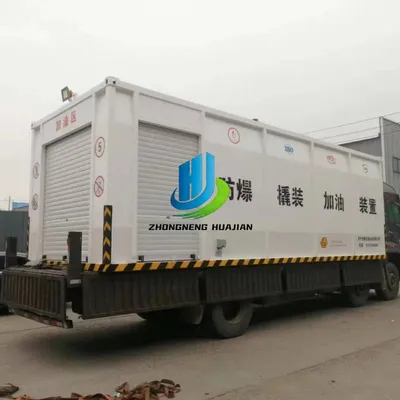 Double Wall Steel Tank Mobile Container Portable Skid-Mounted Fuel Station with Barrier Explosion Proof System