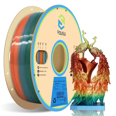 Yousu Magic Series Silk Rainbow PLA Filament, Fast Color-Change 3D Printing Material 1.75mm