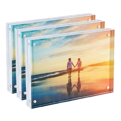 Wholesale 5X7 Magnetic Crystal Epoxy Clear Acrylic Frameless Floating Photo Frame