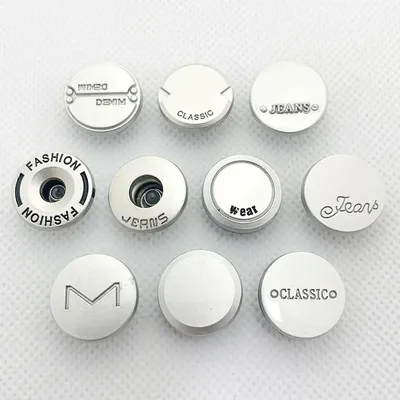 Promotion Provide Custom Engraved Brand Logo Name Metal Tack Buttons for Jeans
