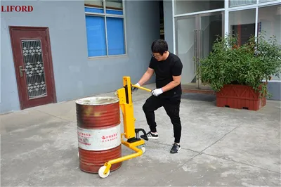 China Factory Manufacturing 350kg Drum Movers and Palletizers Hydraulic Drum Lifter Dt350A