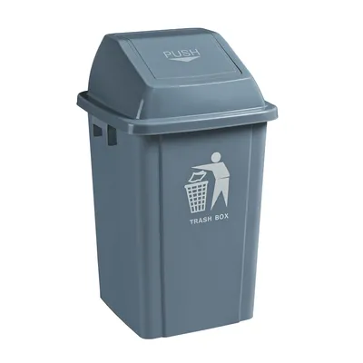 60 Liter Square Lid Indoor Waste Trash Can Plastic Garbage Bin