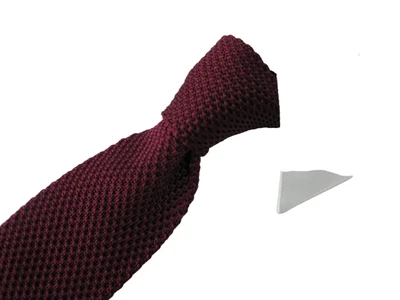 Fashion Wine Red Solid Colour Micro Men's Polyester Knit Ties