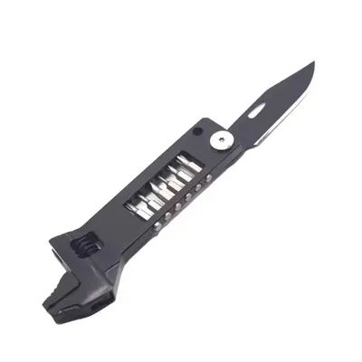 Portable Hand Tool Stainless Steel Foldable Black Combination Wrench