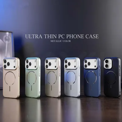 Ultra Thin Metal Texture PC Magnetic Case for iPhone17 PRO Max Shockproof Case for Mi 15 Ultra for Huawei P80 Ultra Phone Case Cover