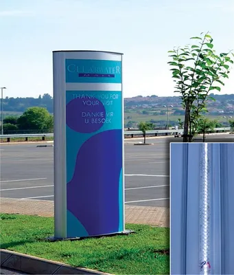 Outdoor Aluminium Curved Upright LED Wayfinding Totem